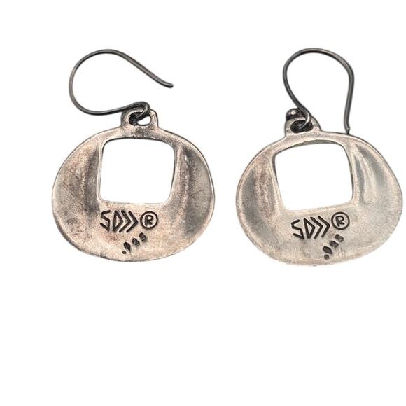 Silpada Hammered Bronzite Dangle Sterling Silver 925 Earrings - Picture 5 of 5